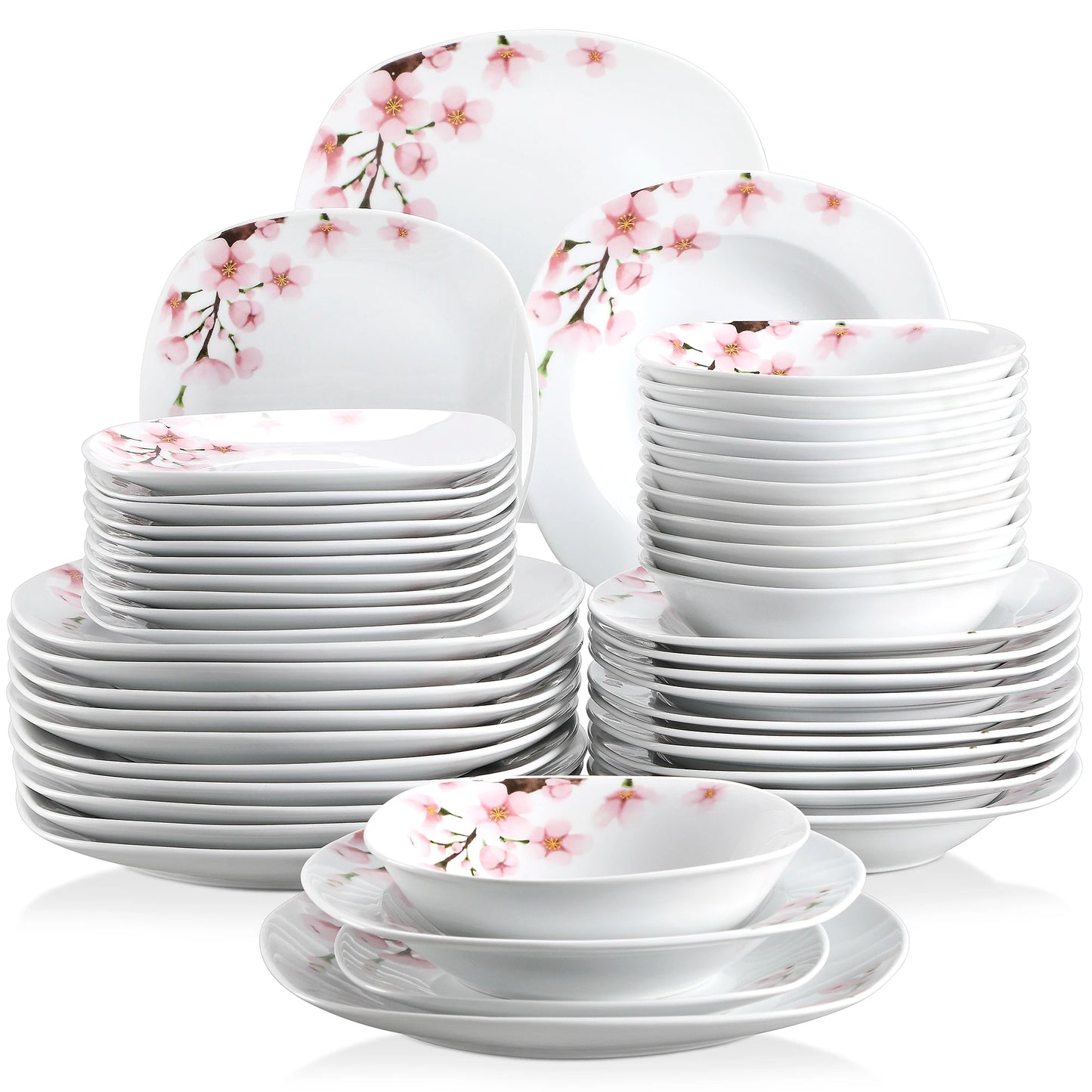 Porcelain Ceramic Tableware Dinner Plate Set for 6/12 Person