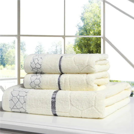 3-Piece Cotton Towel Set with Bath & Face Towels