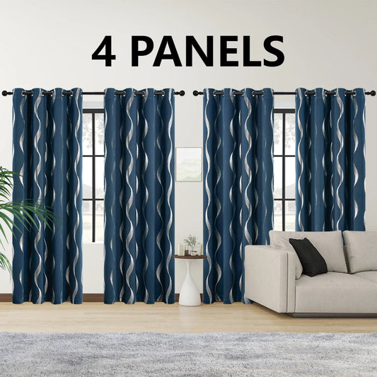 4PCS Blackout Curtains Grommet, Thermal Insulated