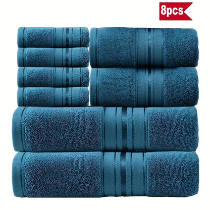 8 Piece Luxury Towel Set –Plush, Super Absorbent & Quicker-to-Dry