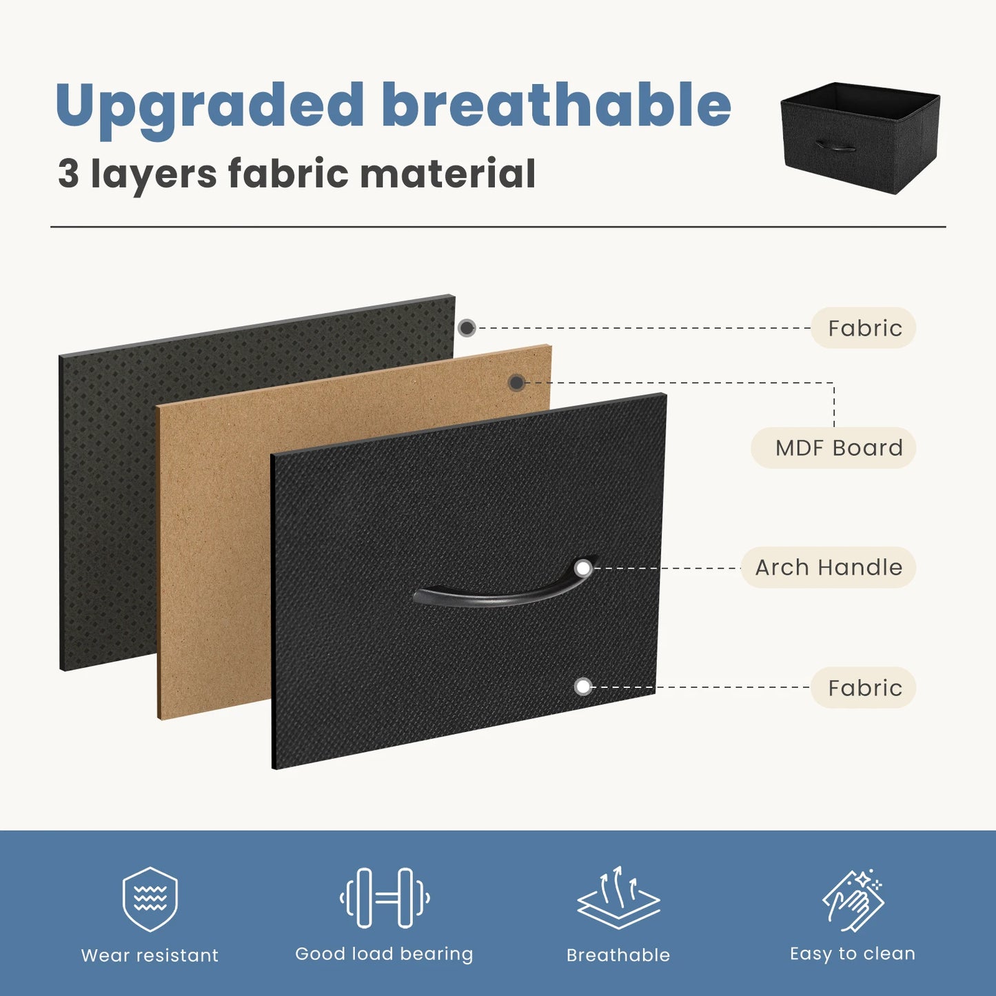 Storage Organizer, Dresser with 7 Fabric Drawers