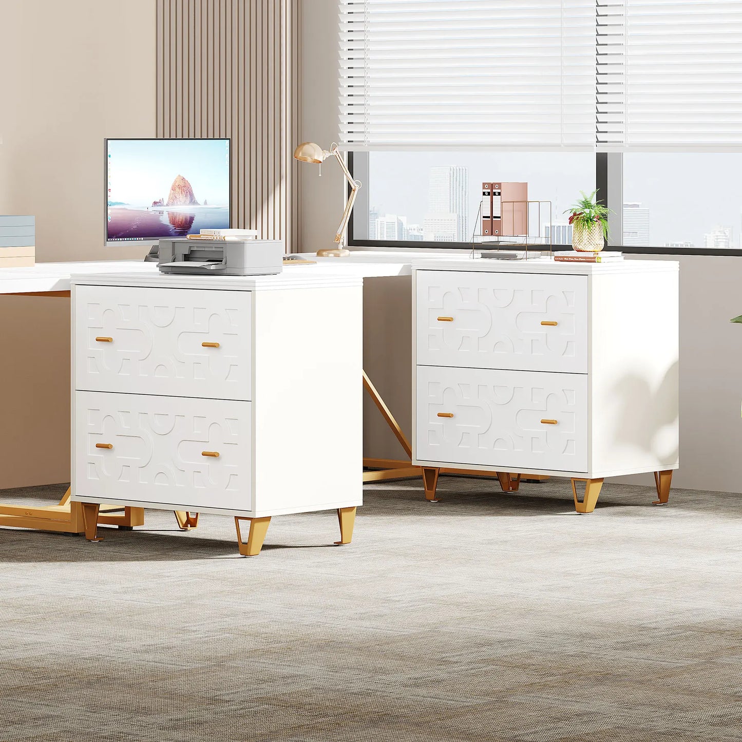 2-Drawer Lateral File Cabinet for Legal/Letter/A4 Size Files