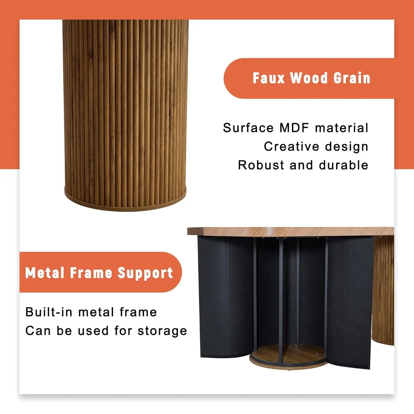 79" Modern Wood Dining Table Set for 8