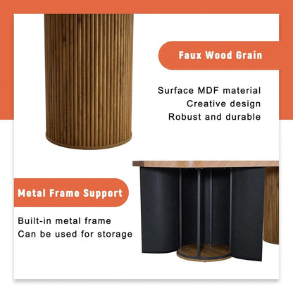 79" Modern Wood Dining Table Set for 8