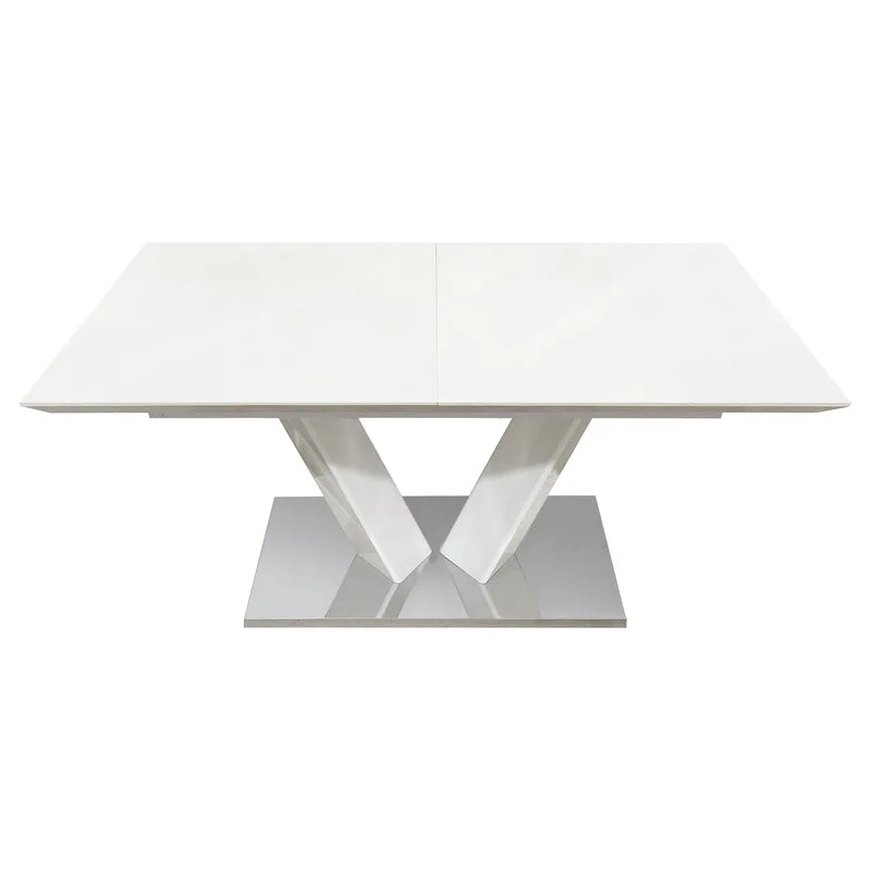 White High Gloss 7-Piece Dining Set with Extendable Table