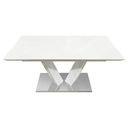 White High Gloss 7-Piece Dining Set with Extendable Table