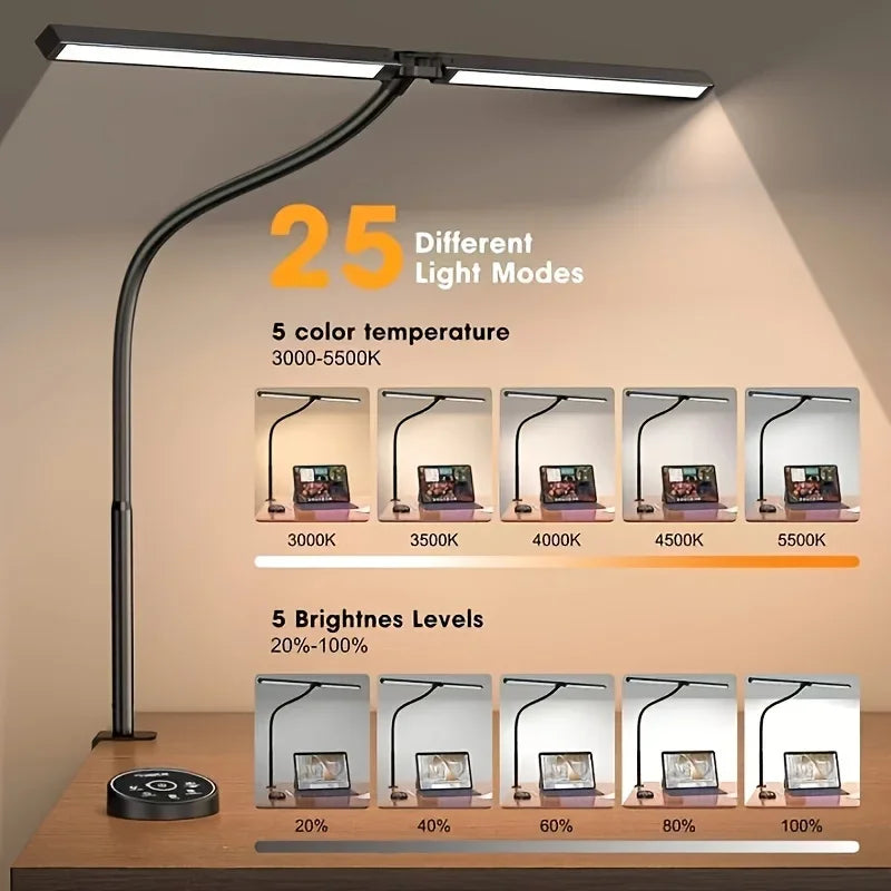 Architectural Desk Lamp with Fixture & 5-Color Stepless Dimmer