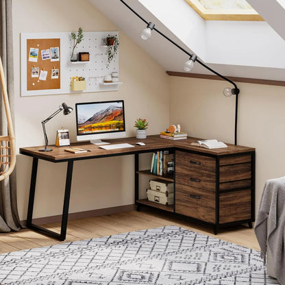 L-Shaped Computer Desk for Home Office
