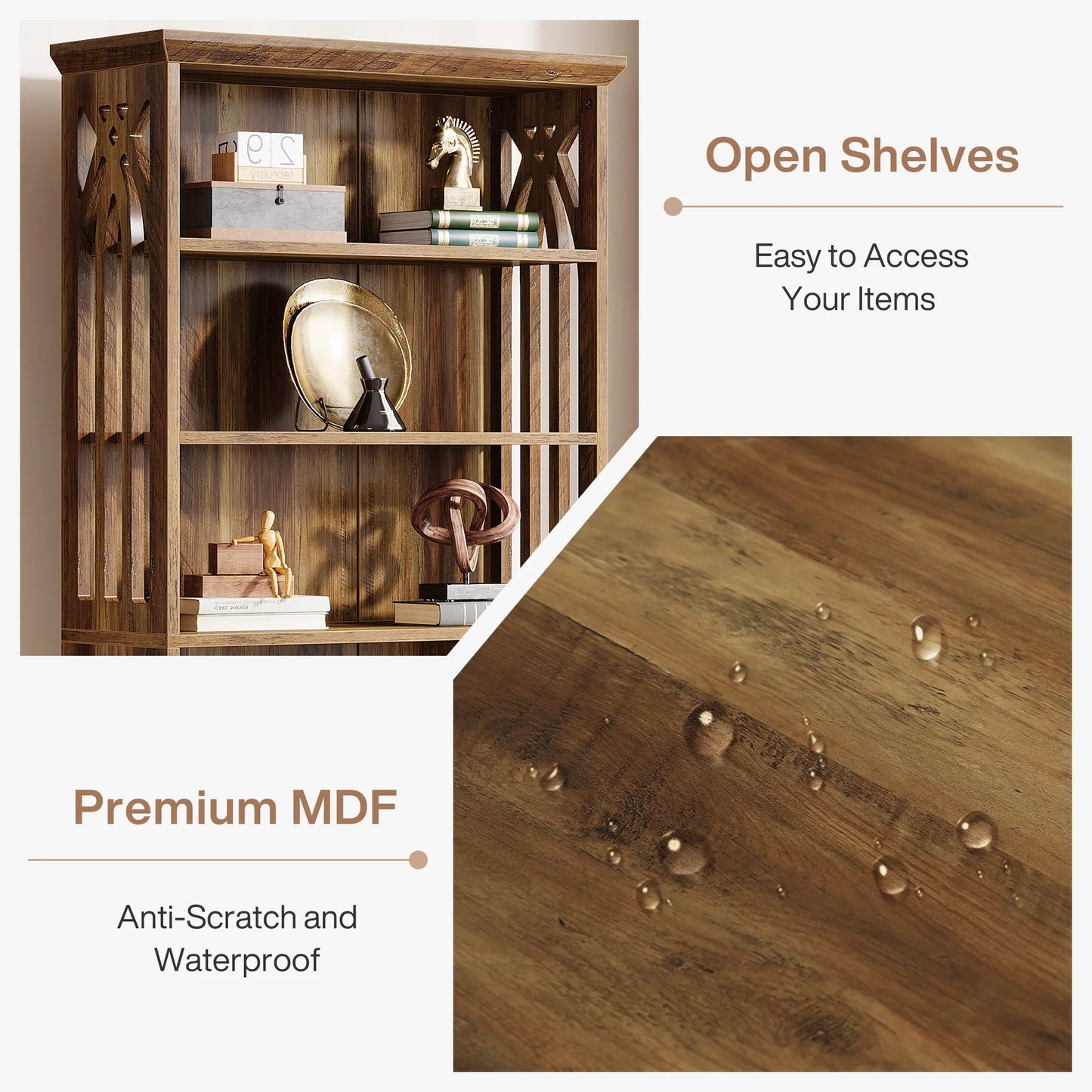 6-Tier Wood Display Shelves, Bookcase