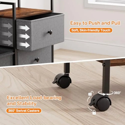 Baby Diaper Caddy Organizer Cart with Dividers and Drawers