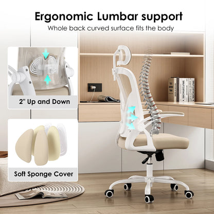 Ergonomic Home Office Desk Chair with Headrest & High Back