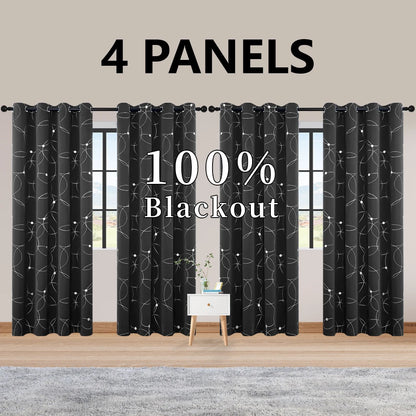 4PCS Blackout Curtains are Thermal Insulated