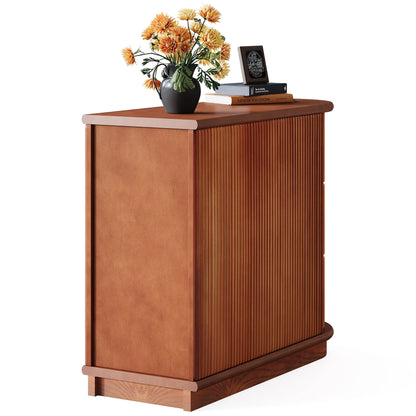 Narrow Solid Wood 3-Drawer End Table