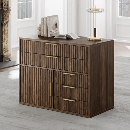 Fluted File Cabinet with 5 Drawers