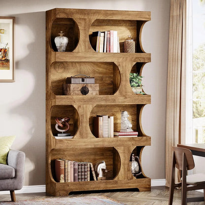 Modern 4-Tier Asymmetrical Bookshelf