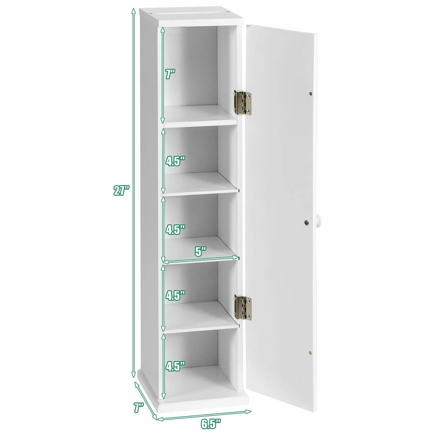Toilet Tissue Storage Tower w/ 4 Shelves