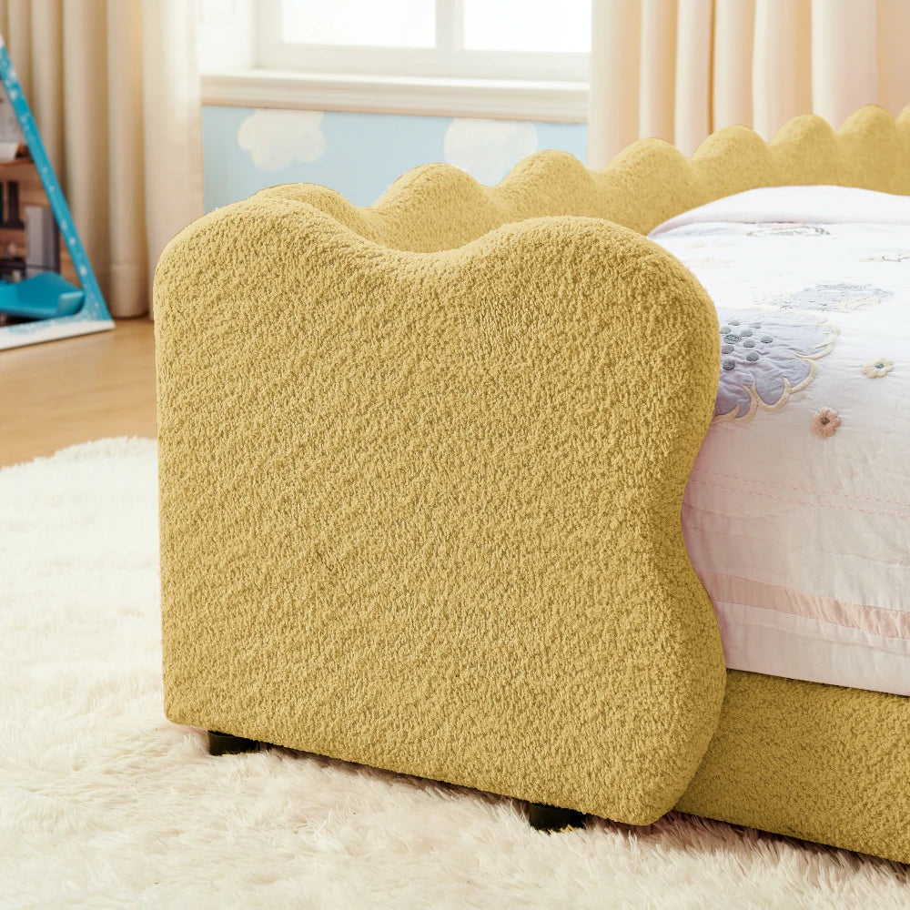 Twin Size Cute Dinosaur-Shaped Kids Bed with Safety Guardrails