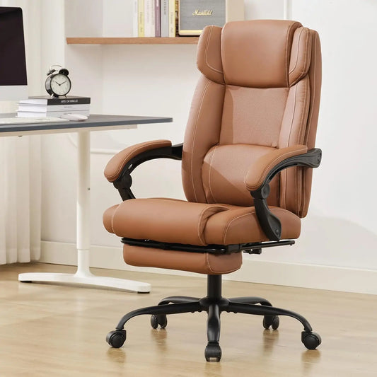 Reclining Ergonomic Office Chair with Lumbar Support & Footrest