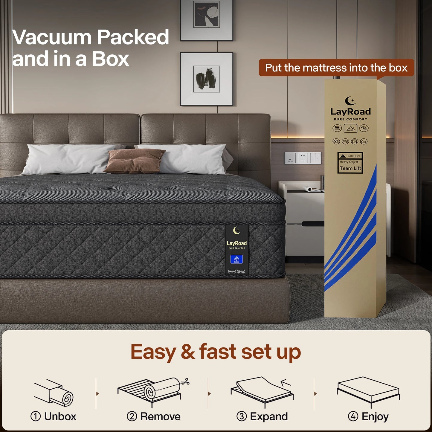 Breathable Medium Firm 12IN Gel Memory Foam Mattress