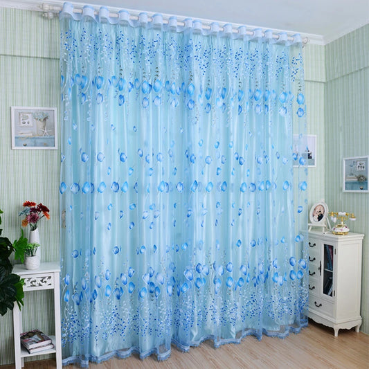 1Pc Modern Tulip Window Screen, Drape, Curtain