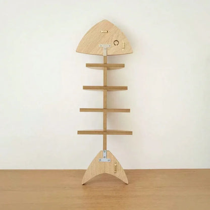 Creative Wooden Fishbone Wall Storage Shelf