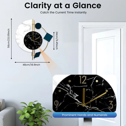 22 inch Marble Nordic Style Creative Luxury Wall Clock