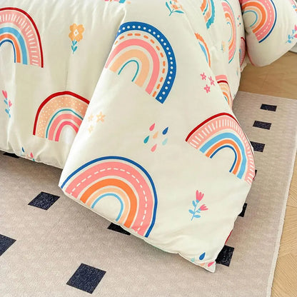 Lightweight Soft 3 Piece Rainbow Comforter Set with 2 Pillow Covers