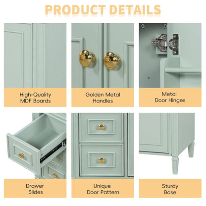 36" Free Standing Bathroom Vanity with Sink & Storage Drawers