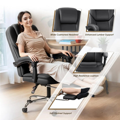 Big and Tall Executive Office Chair with Footrest