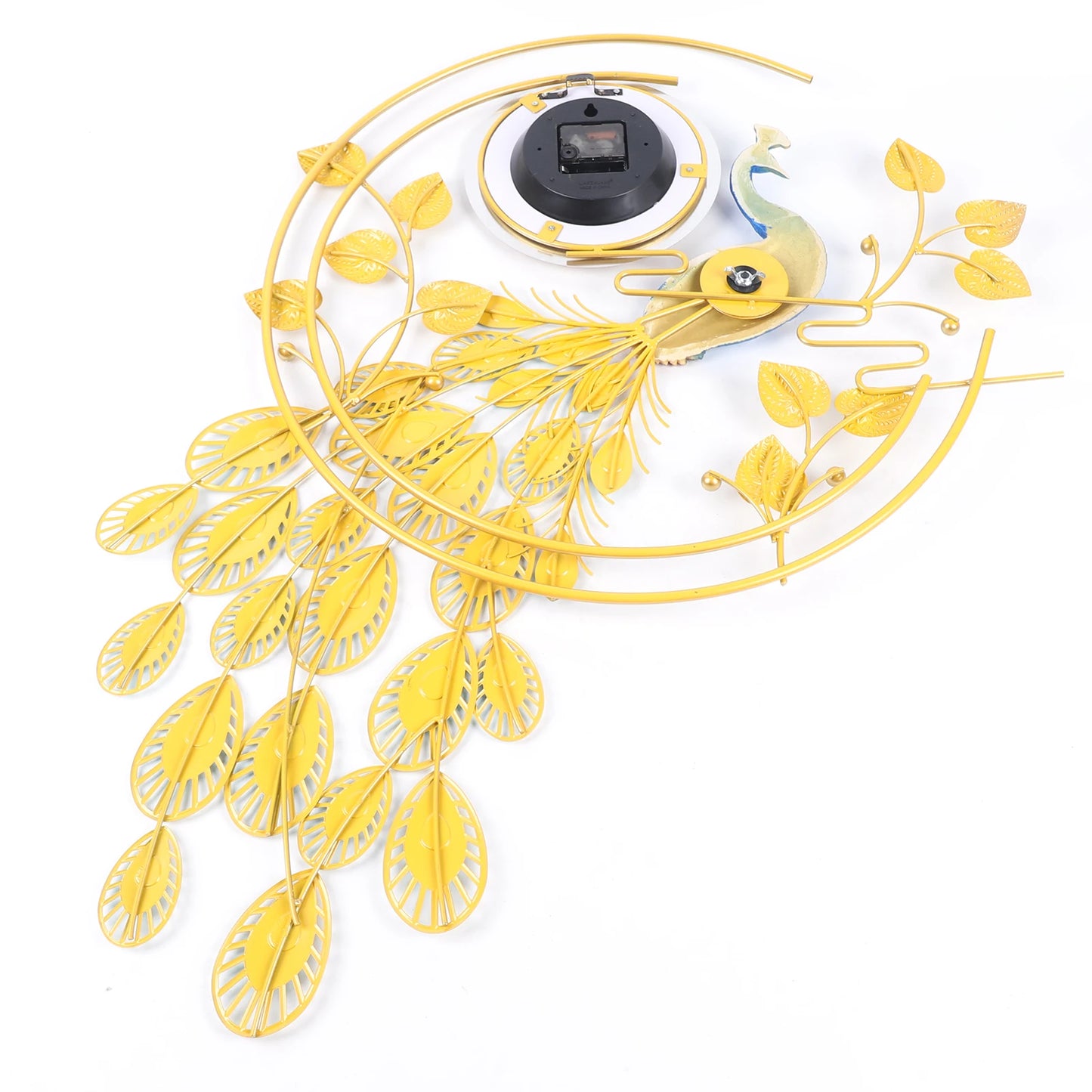 Metal Peacock Shaped, Silent Wall Clock