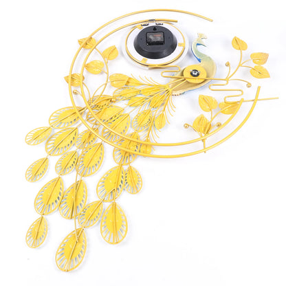 Metal Peacock Shaped, Silent Wall Clock