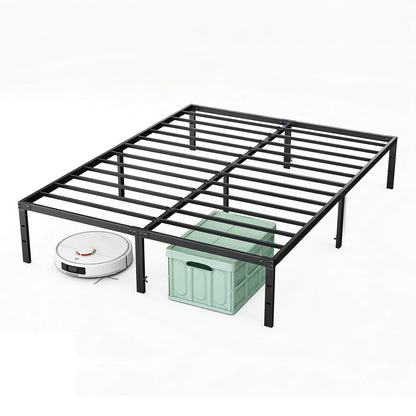 Basic Sturdy Steel Slat Support Bed Frame with 12" Storage Space