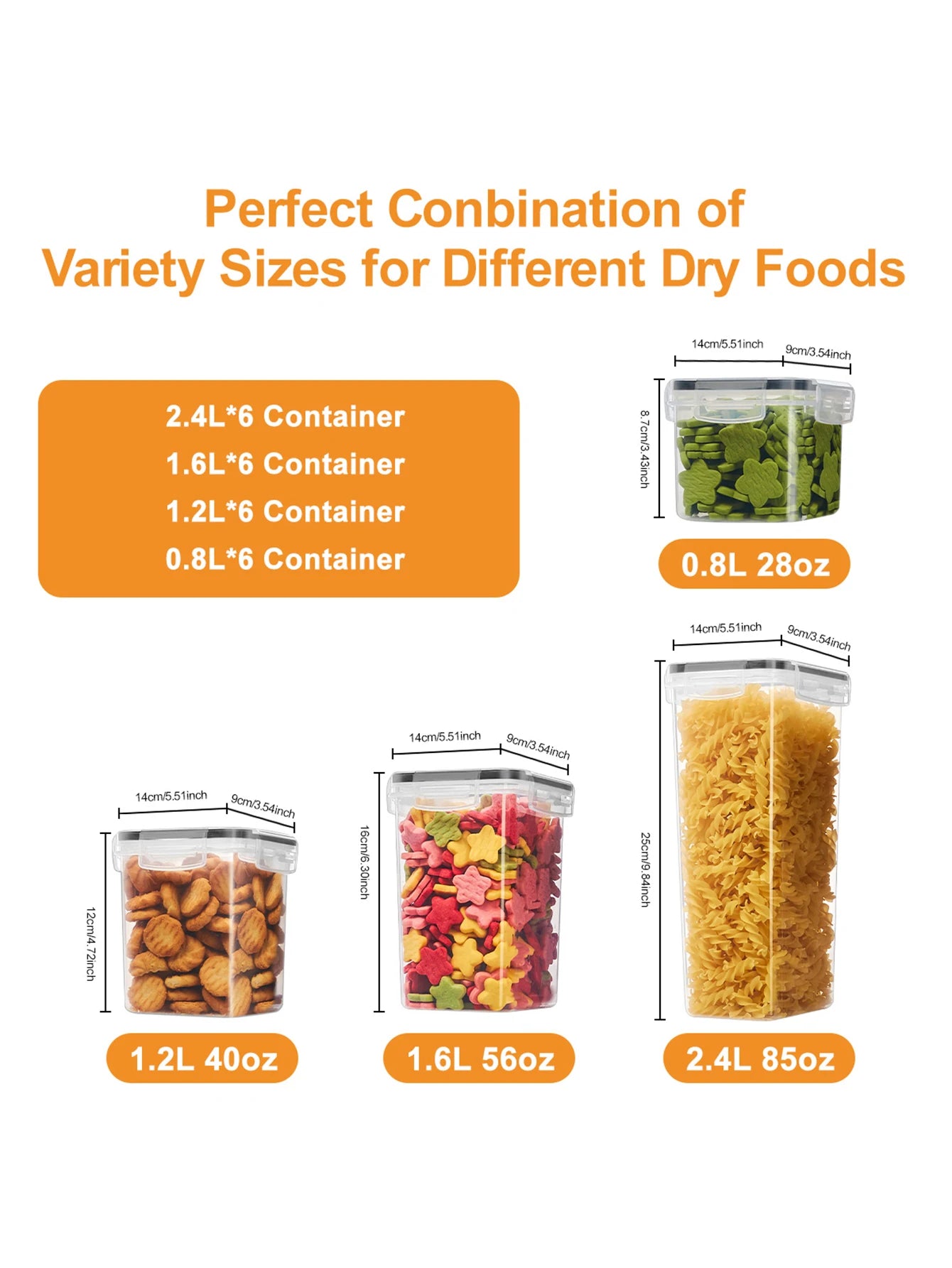 48pcs, Sealed Food Storage Containers with Lids for Dry Foods
