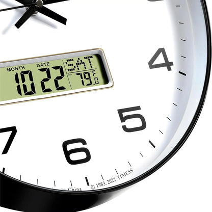 Wall Clock with Calendar & Fahrenheit Temperature Display