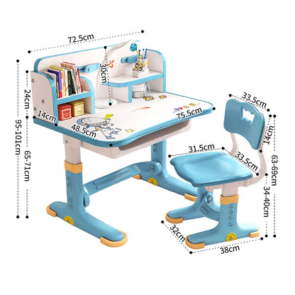 Kids Cartoon Pattern Desk Chair Set with Adjustable Height