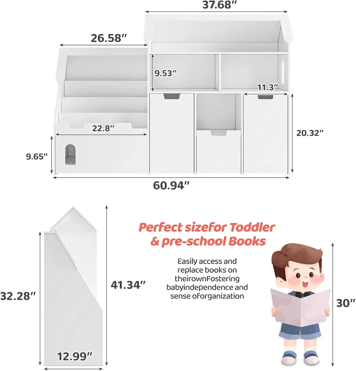Castle Shaped Toy Storage Organizer with Removable Drawers