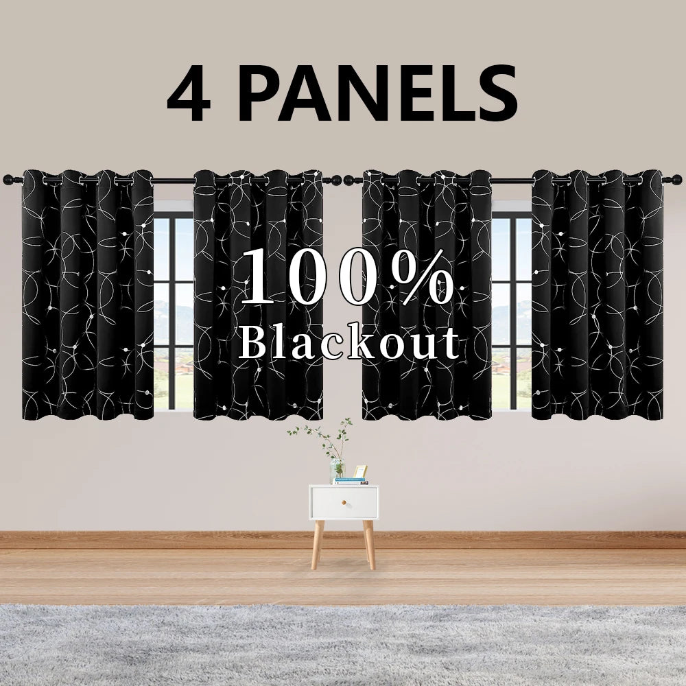 4PCS Blackout Curtains are Thermal Insulated