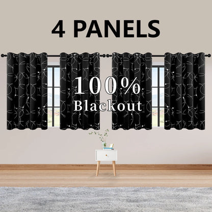 4PCS Blackout Curtains are Thermal Insulated
