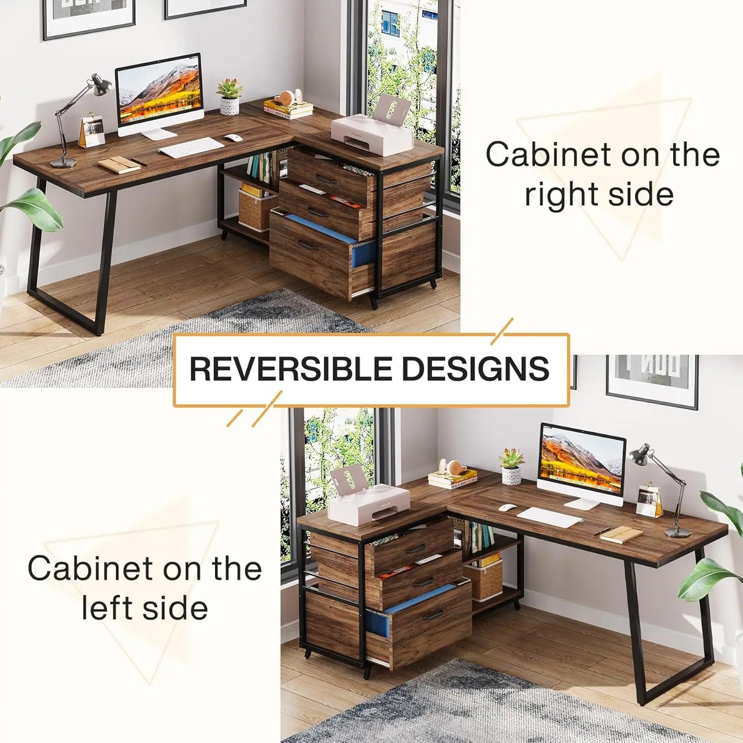 L-Shaped Computer Desk for Home Office