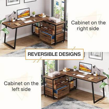 L-Shaped Computer Desk for Home Office