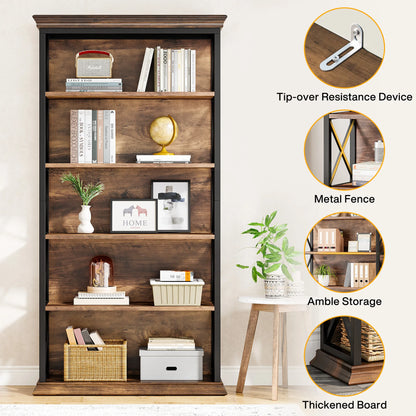 6-Tier 5 Shelf Display Storage Bookshelf