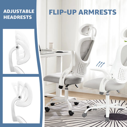 Mesh Ergonomic Office Desk Chair with Adjustable Headrests & Lumbar Support
