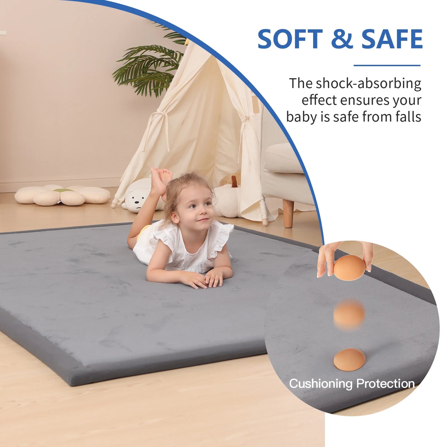 Non-Slip Thick Soft Foam Baby Activity Rug