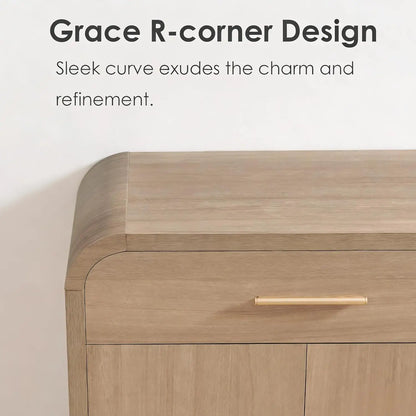 59.7'' Modern Curved Console Cabinet with Drawers