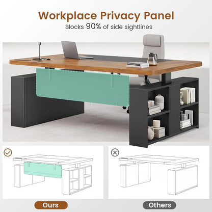 Adjustable Standing Executive Desk with Storage & Power Outlets