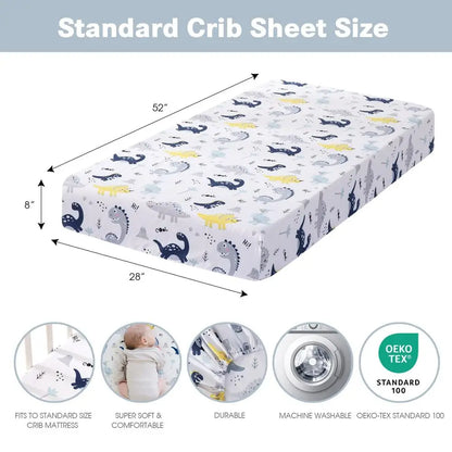4-Pack Extra Soft Microfiber Crib Sheets Set for Baby Boys