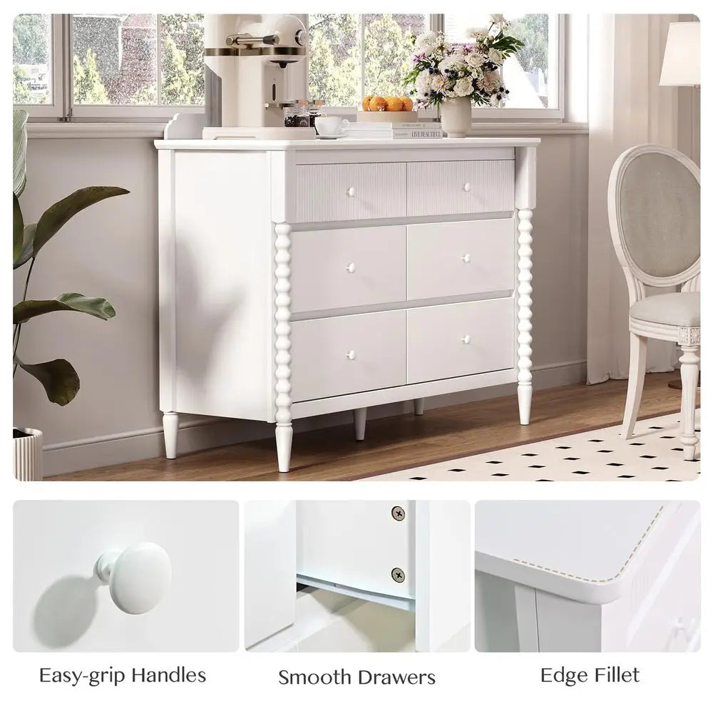 Kids Wood Dresser with Large Storage Drawers