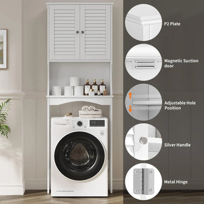 Space-Saving Bathroom Organizer with Adjustable Shelf & Anti-Tip