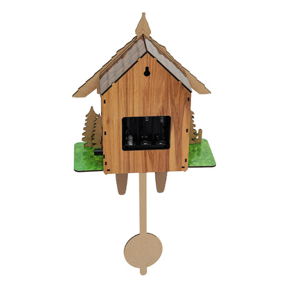 Traditional Antique Chalet Forest House Wall Clock w/ Pendulum