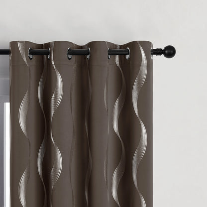 4PCS Blackout Curtains Grommet, Thermal Insulated